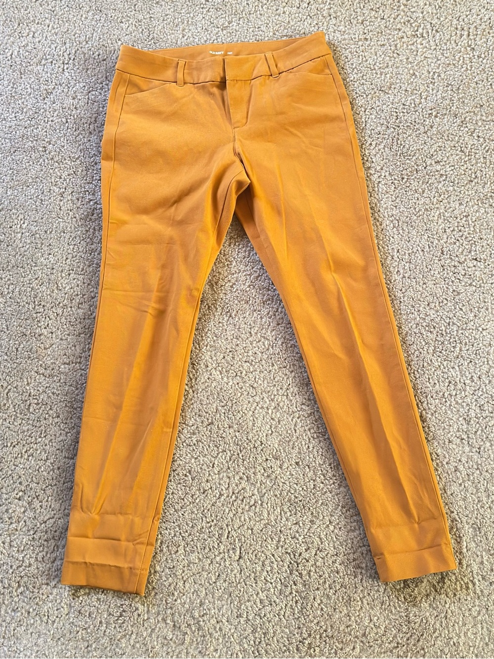 Old Navy Women's Mustard Yellow Pixie Pants Stylish Work Trousers SIZE 4P